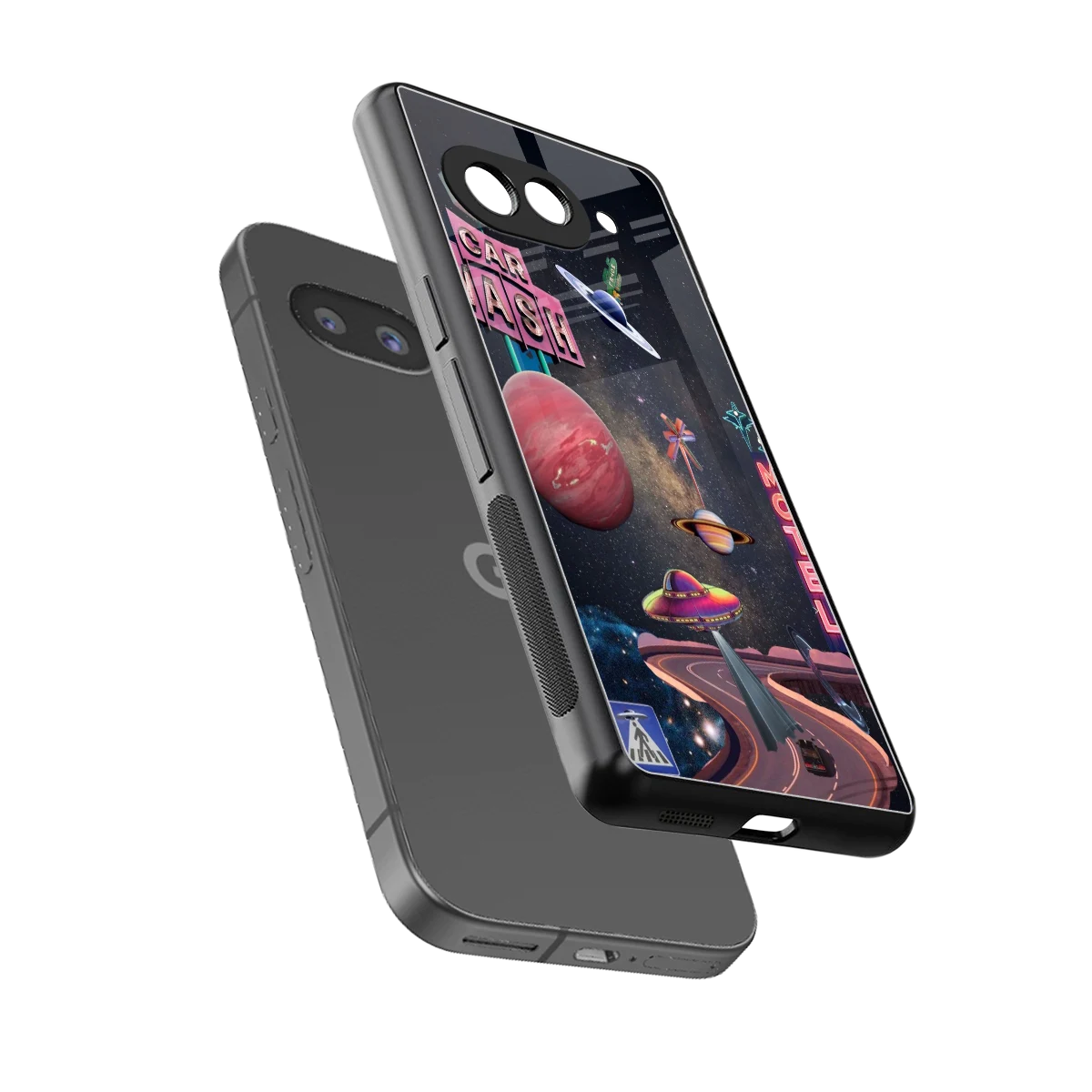 Cosmic Path sleek google pixel 10a cover with tempered glass back and TPU edges