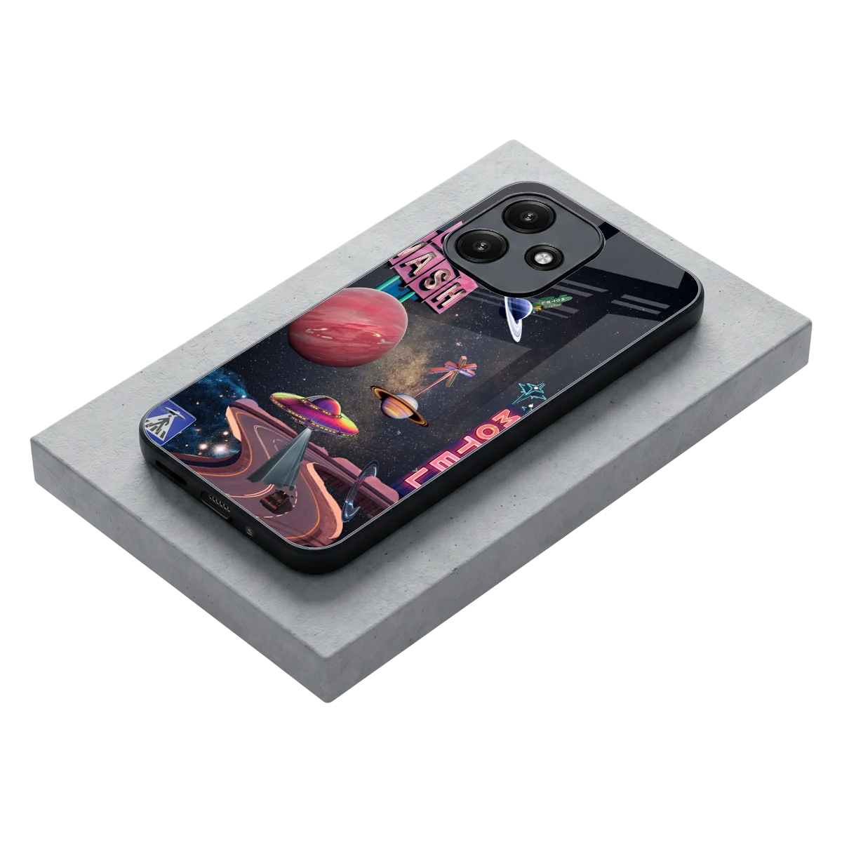 Cosmic Path stylish phone case for redmi 12 5g | glossy glass and slim fit