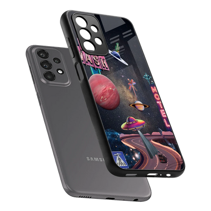 Cosmic Path sleek samsung galaxy a23 cover with tempered glass back and TPU edges