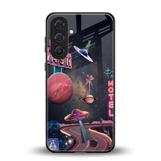 Cosmic Path back phone cover | glass case for samsung galaxy m35 5g
