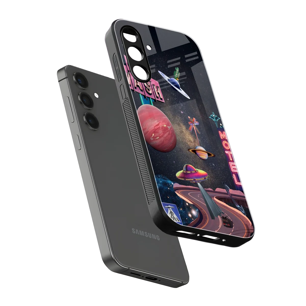 Cosmic Path sleek samsung galaxy m34 5g cover with tempered glass back and TPU edges