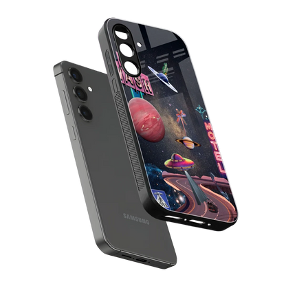 Cosmic Path sleek samsung galaxy m34 5g cover with tempered glass back and TPU edges