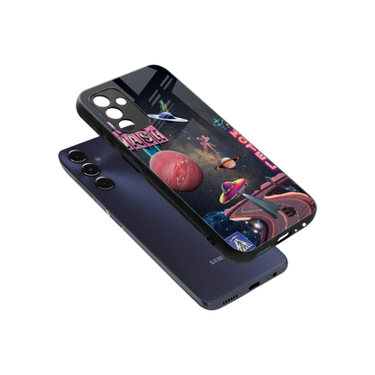 Cosmic Path sleek samsung galaxy m14 5g cover with tempered glass back and TPU edges