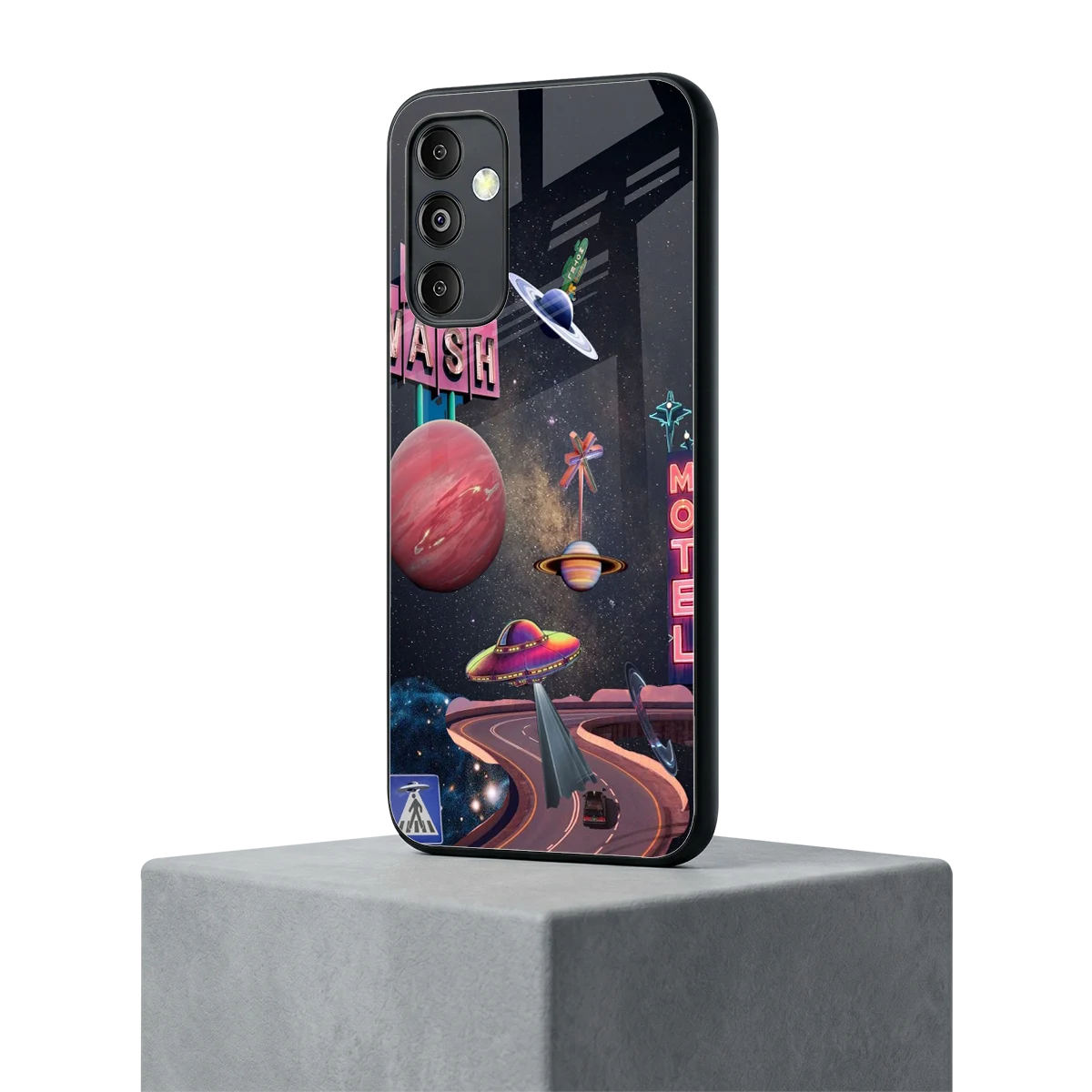 Cosmic Path samsung galaxy m14 5g mobile cover | shockproof glass phone case