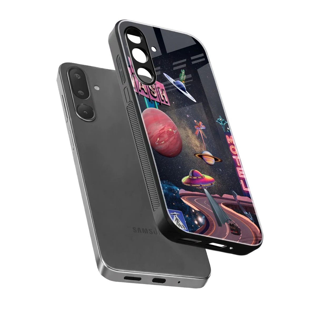 Cosmic Path sleek samsung galaxy m36 5g cover with tempered glass back and TPU edges