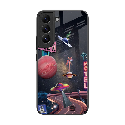 Cosmic Path back phone cover | glass case for samsung galaxy s22