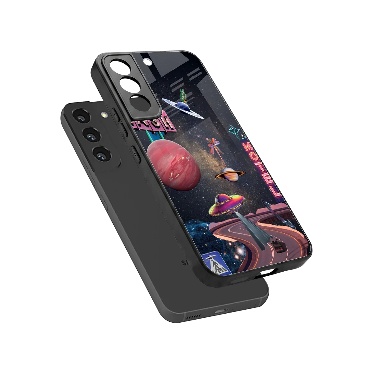 Cosmic Path sleek samsung galaxy s22 cover with tempered glass back and TPU edges