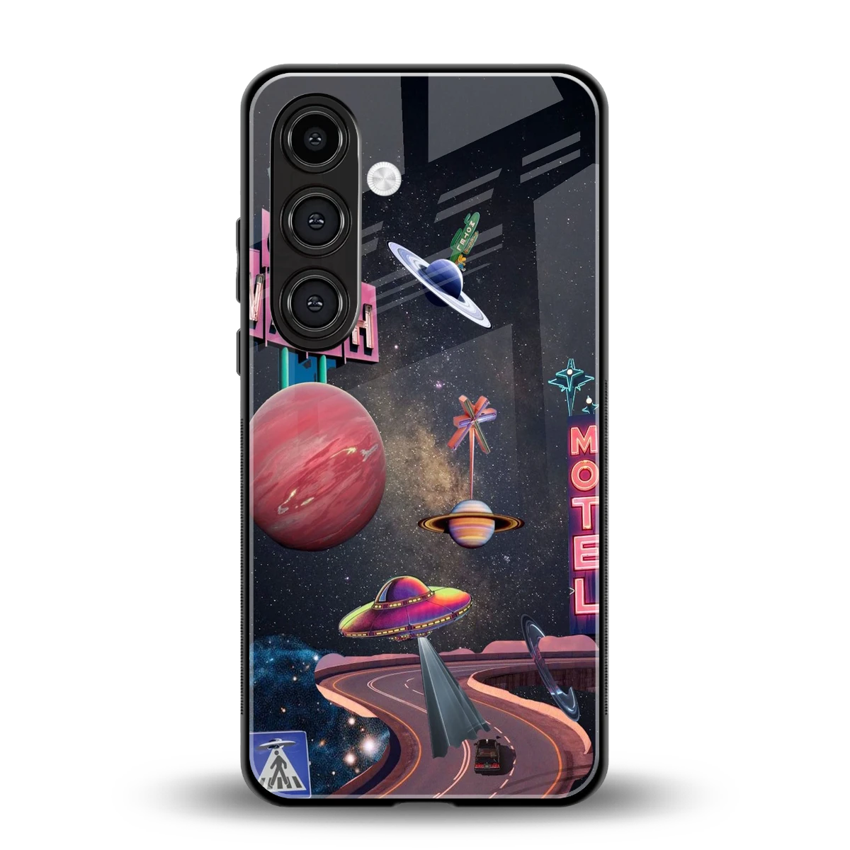 Cosmic Path back phone cover | glass case for samsung galaxy s24 plus