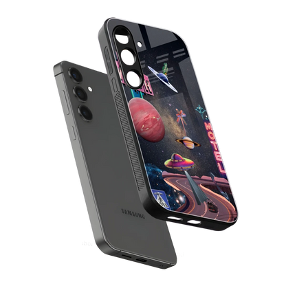 Cosmic Path sleek samsung galaxy s25 cover with tempered glass back and TPU edges