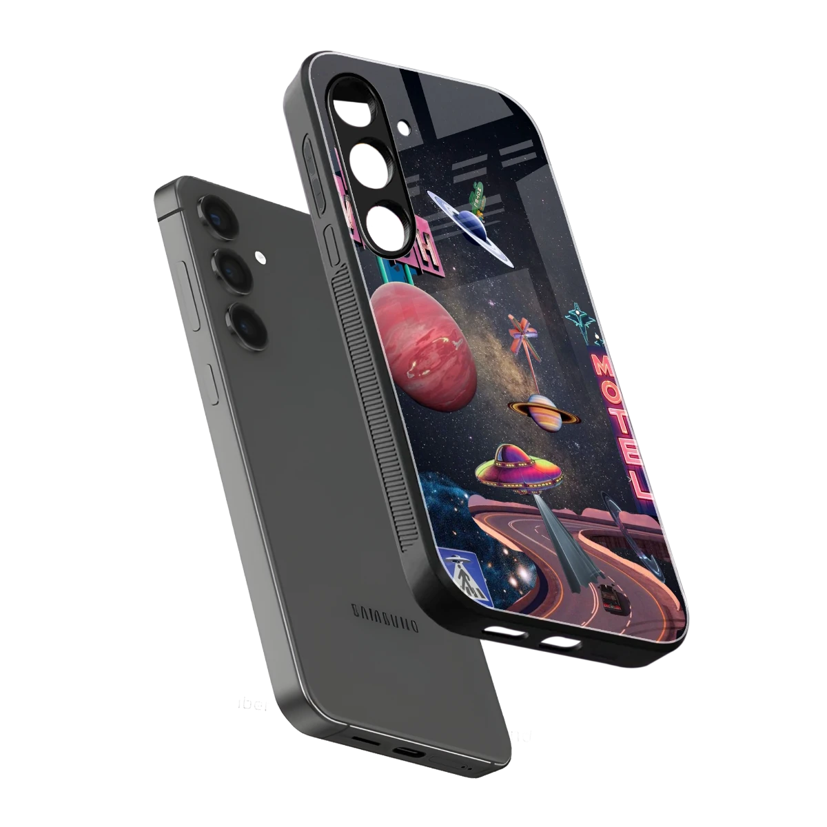 Cosmic Path sleek samsung galaxy s23 fe cover with tempered glass back and TPU edges