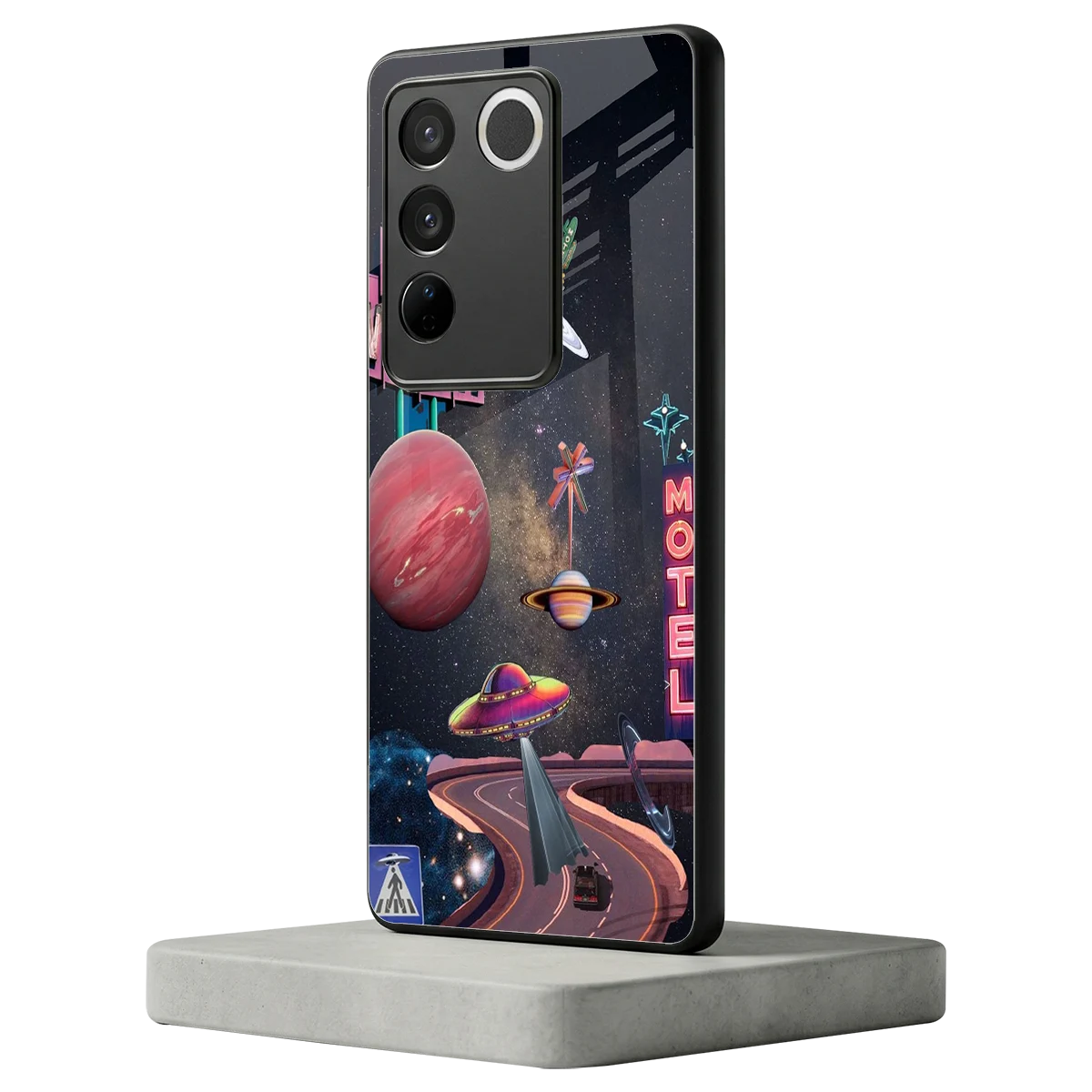 Cosmic Path vivo v27 5g mobile cover | shockproof glass phone case