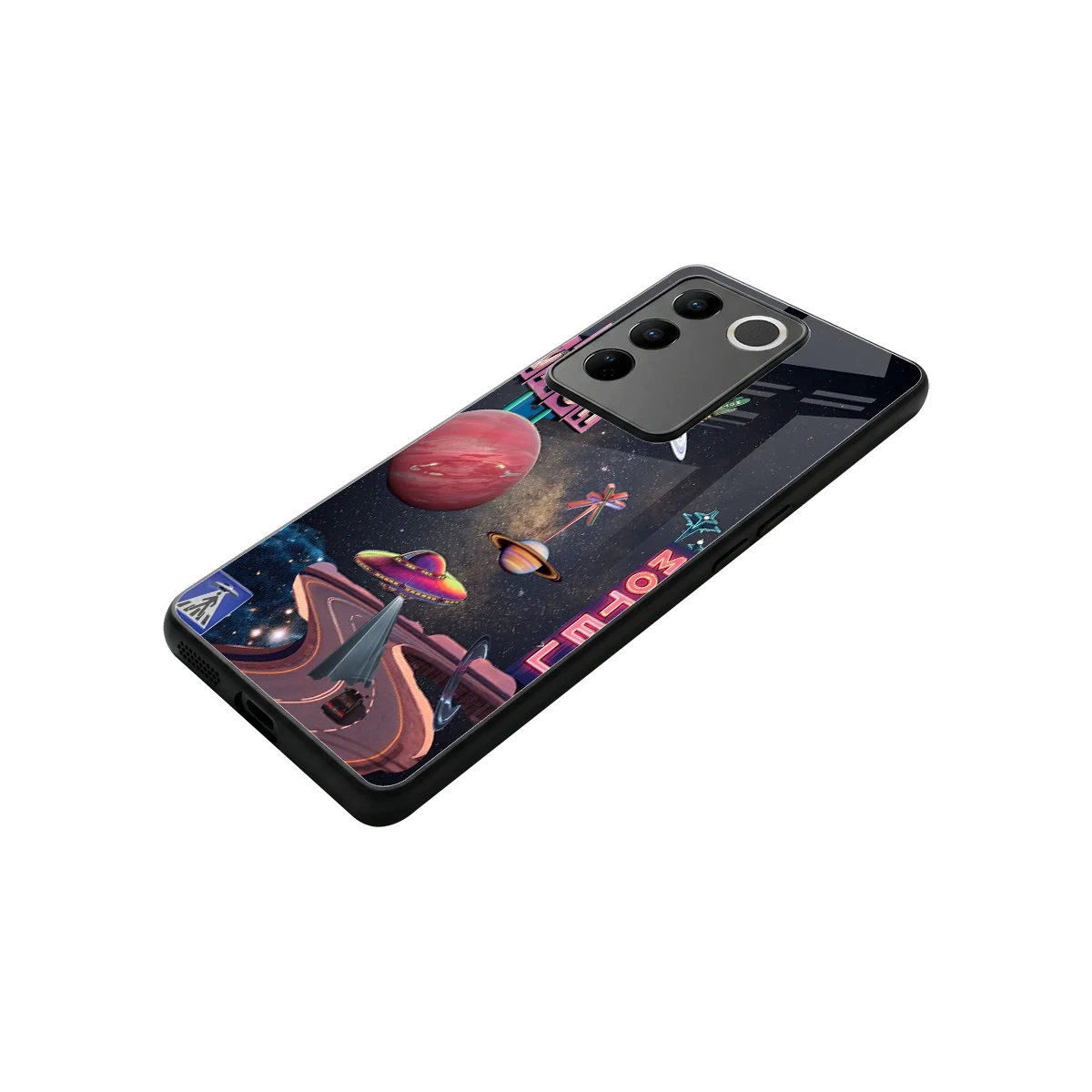 Cosmic Path stylish phone case for vivo v27 5g | glossy glass and slim fit