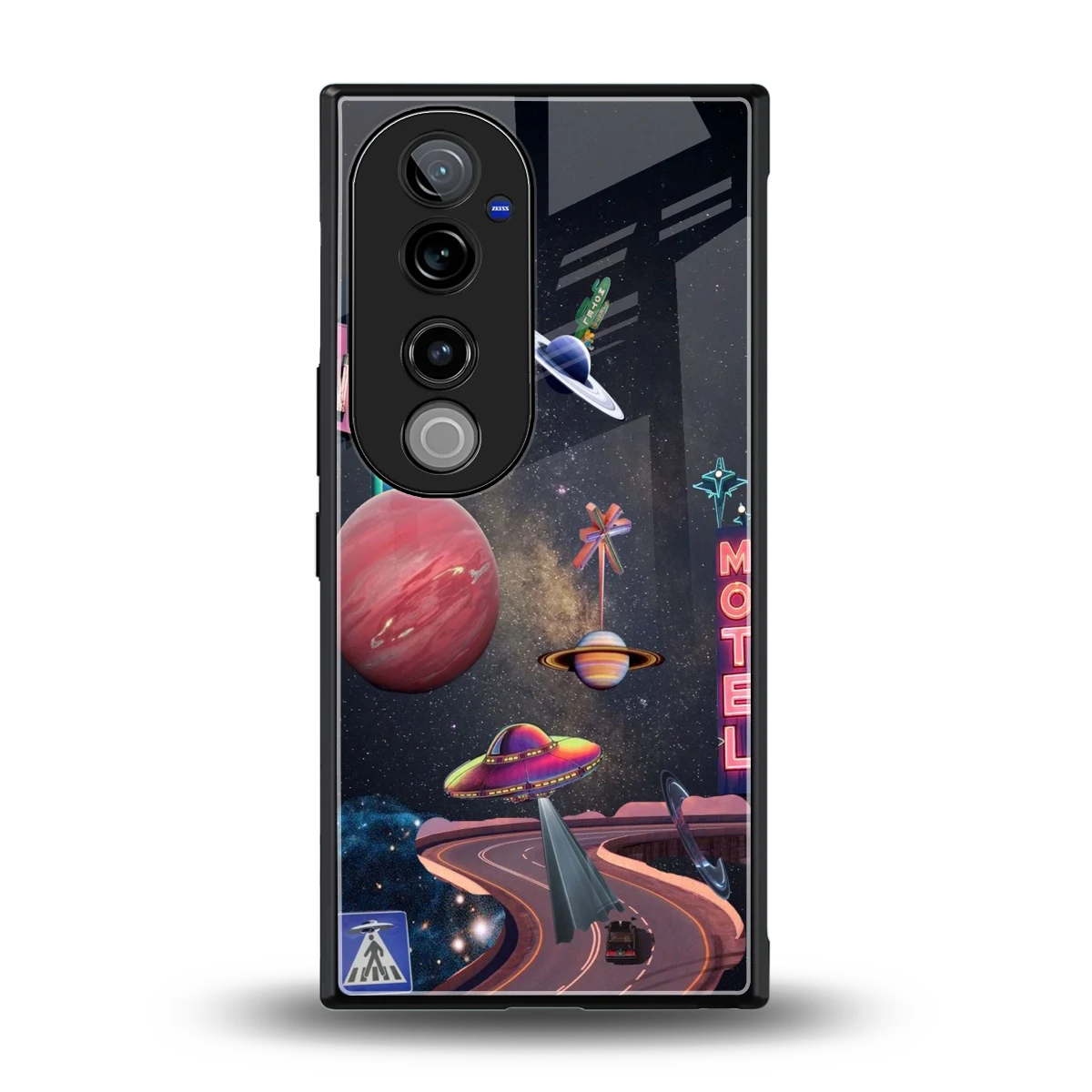 Cosmic Path back phone cover | glass case for vivo v40 pro