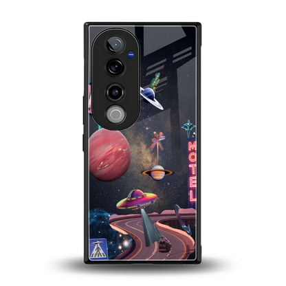 Cosmic Path back phone cover | glass case for vivo v40 pro