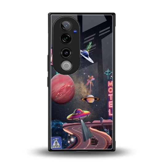 Cosmic Path back phone cover | glass case for vivo v40 pro