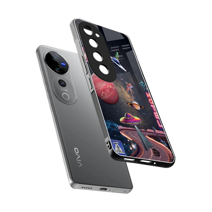 Cosmic Path sleek vivo v40 pro cover with tempered glass back and TPU edges