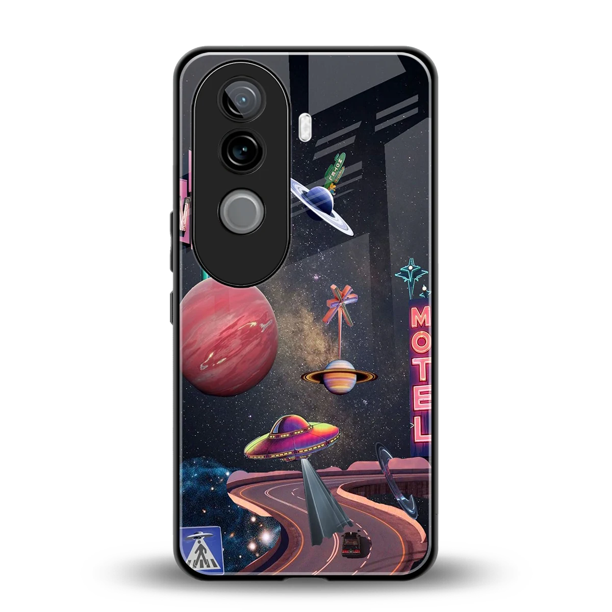 Cosmic Path back phone cover | glass case for vivo v40e
