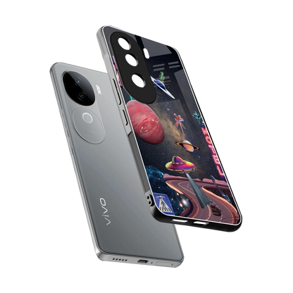 Cosmic Path sleek vivo v40e cover with tempered glass back and TPU edges