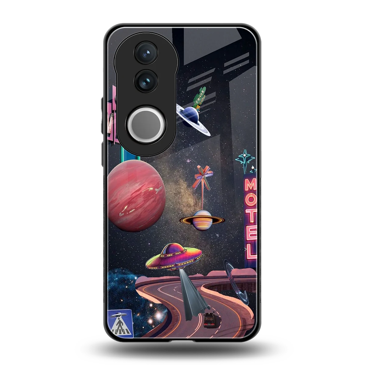 Cosmic Path back phone cover | glass case for vivo v50