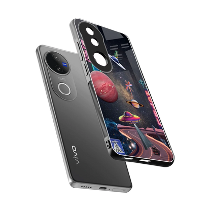 Cosmic Path sleek vivo v50 cover with tempered glass back and TPU edges
