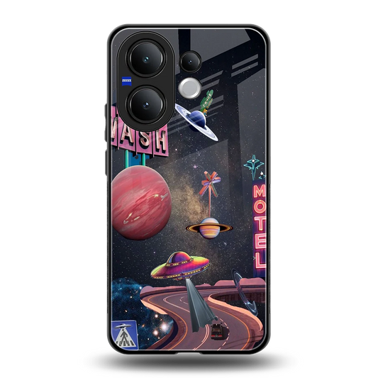 Cosmic Path back phone cover | glass case for vivo v60