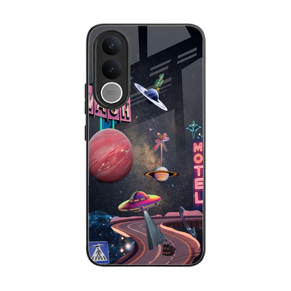 Cosmic Path back phone cover | glass case for vivo v70 fe