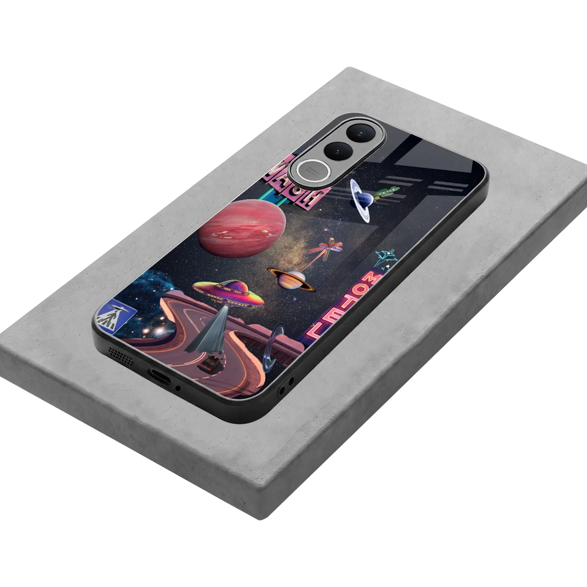Cosmic Path stylish phone case for vivo v70 fe | glossy glass and slim fit