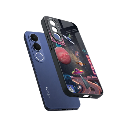 Cosmic Path sleek vivo v70 fe cover with tempered glass back and TPU edges