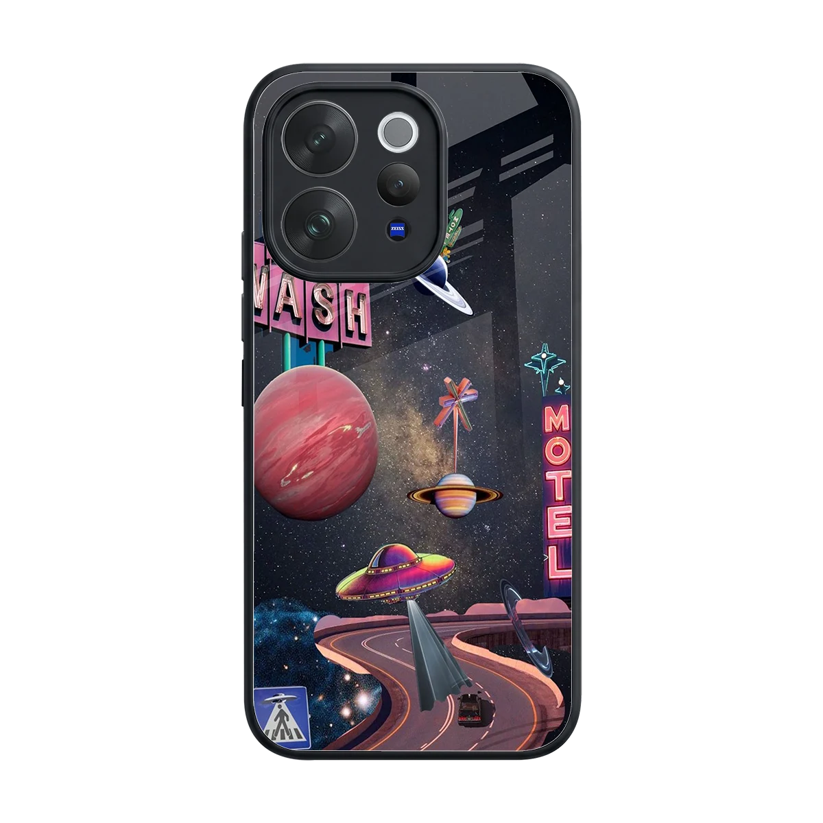 Cosmic Path back phone cover | glass case for vivo v70