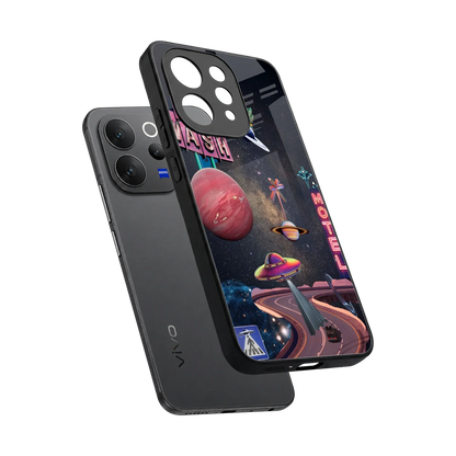 Cosmic Path sleek vivo v70 cover with tempered glass back and TPU edges