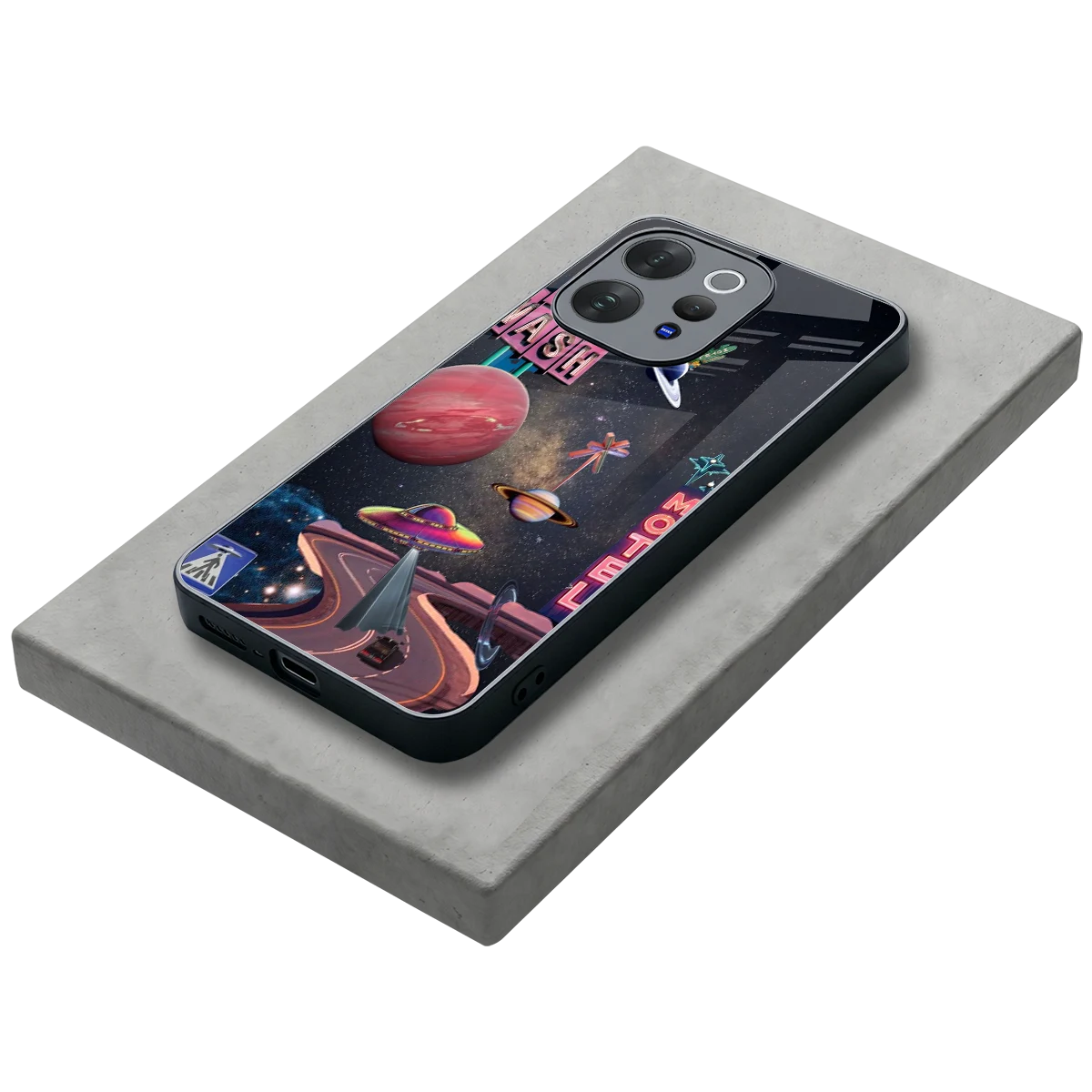 Cosmic Path stylish phone case for vivo v70 | glossy glass and slim fit