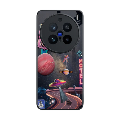 Cosmic Path back phone cover | glass case for vivo x200 pro