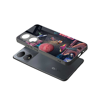 Cosmic Path sleek Vivo-y100 cover with tempered glass back and TPU edges