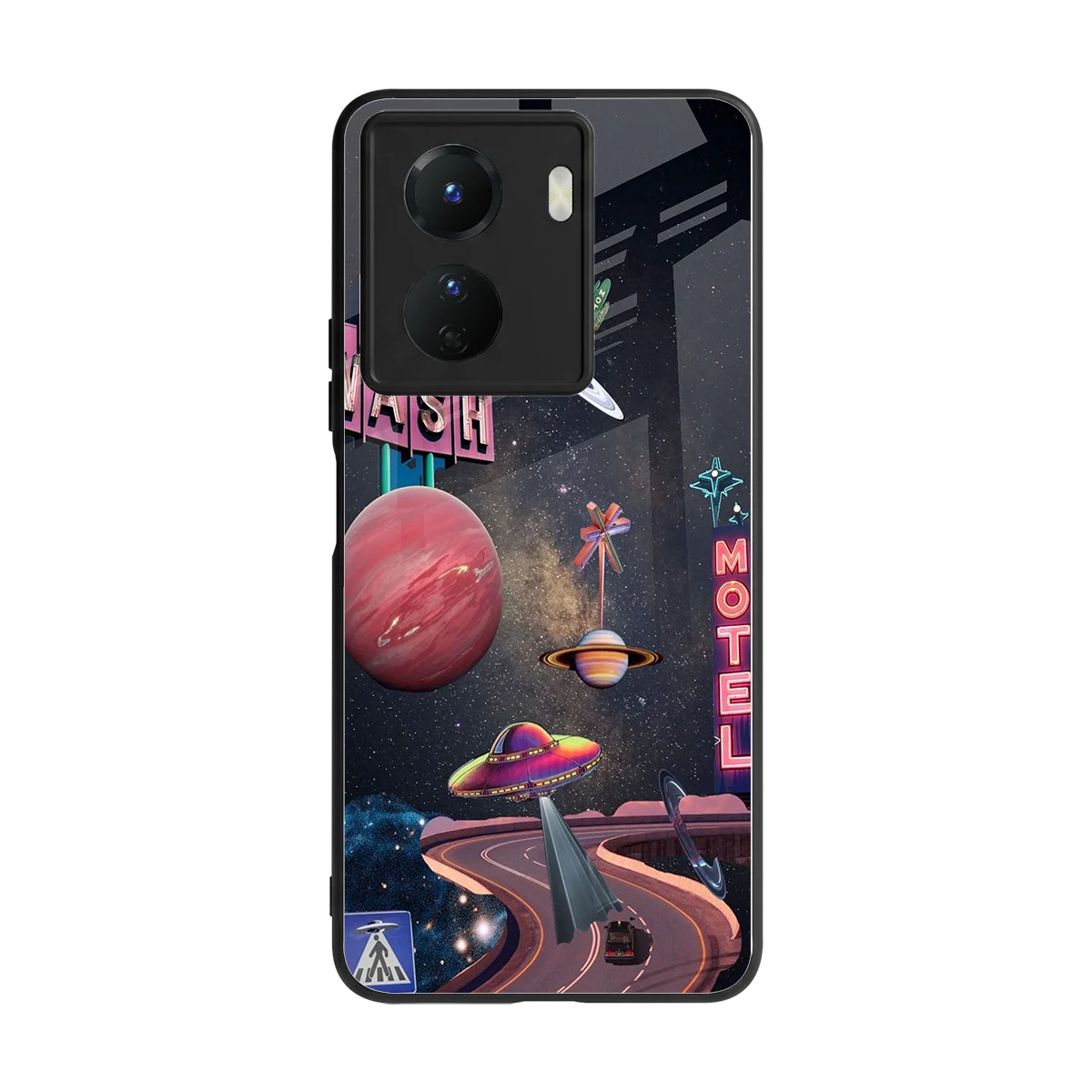Cosmic Path back phone cover | glass case for vivo y16