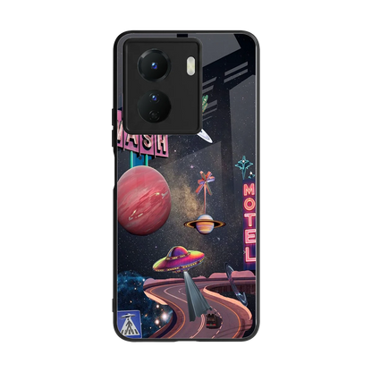 Cosmic Path back phone cover | glass case for vivo y16
