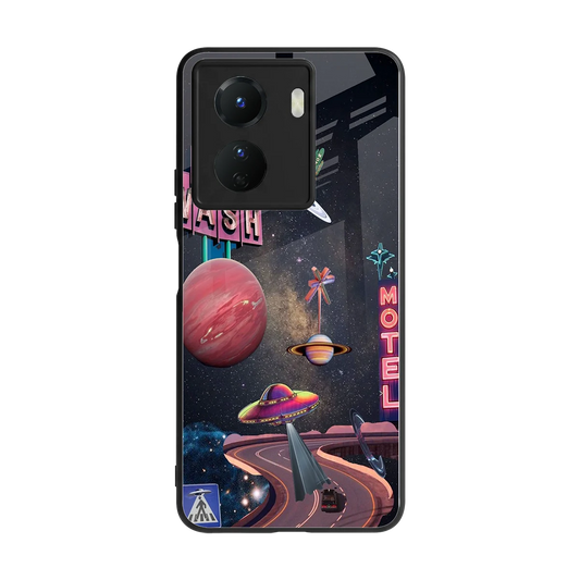 Cosmic Path back phone cover | glass case for vivo y16