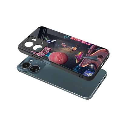 Cosmic Path sleek vivo y16 cover with tempered glass back and TPU edges