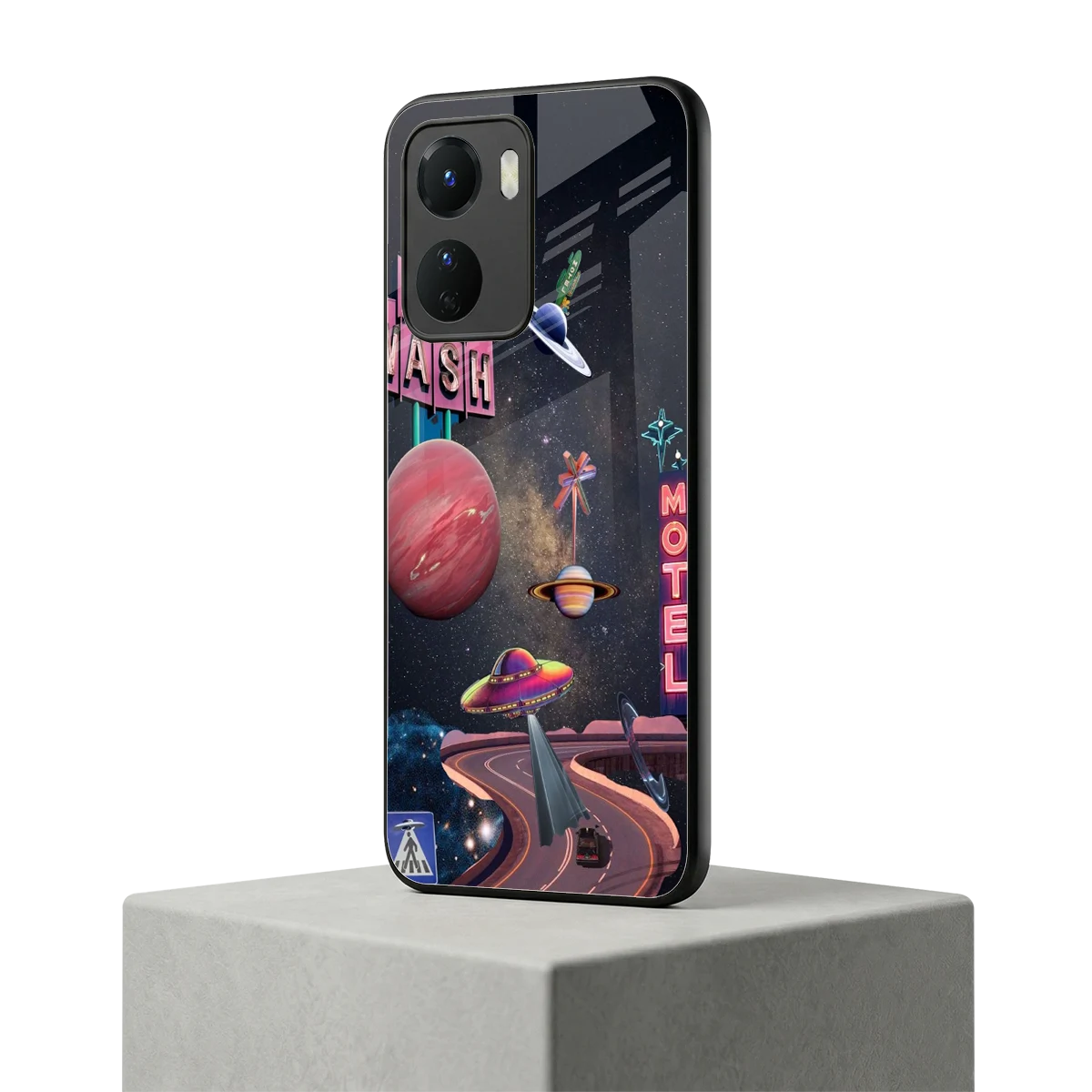 Cosmic Path vivo y16 mobile cover | shockproof glass phone case