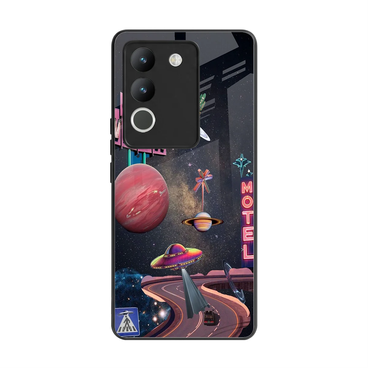 Cosmic Path back phone cover | glass case for vivo y200 5g