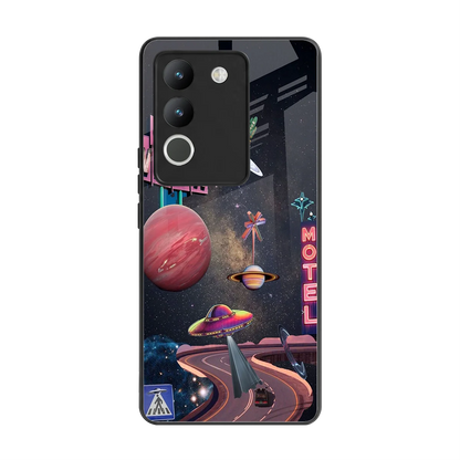 Cosmic Path back phone cover | glass case for vivo y200 5g