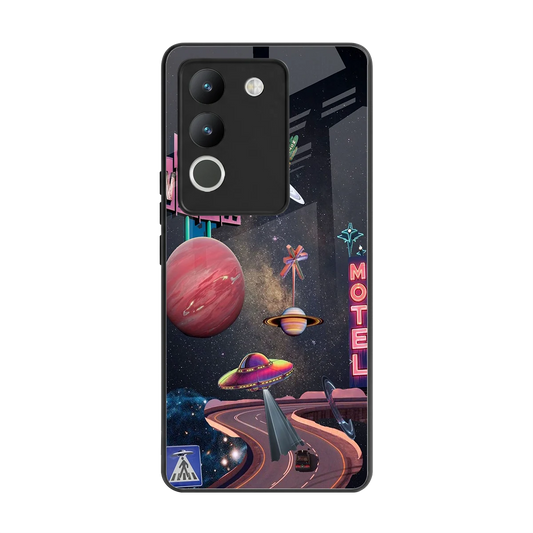 Cosmic Path back phone cover | glass case for vivo y200 5g