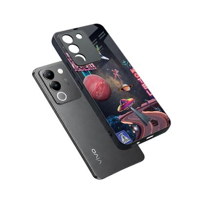 Cosmic Path sleek vivo y200 5g cover with tempered glass back and TPU edges
