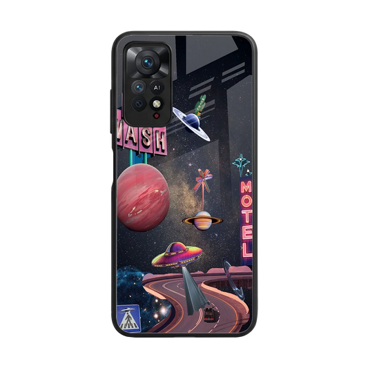 Cosmic Path back phone cover | glass case for redmi note 11 pro