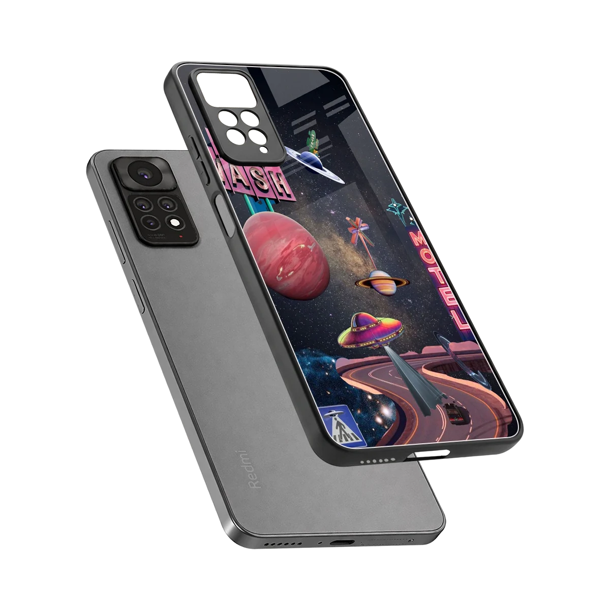 Cosmic Path sleek redmi note 11 pro cover with tempered glass back and TPU edges