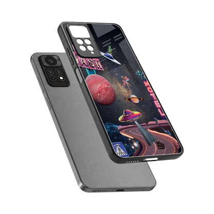 Cosmic Path sleek redmi note 11 pro cover with tempered glass back and TPU edges