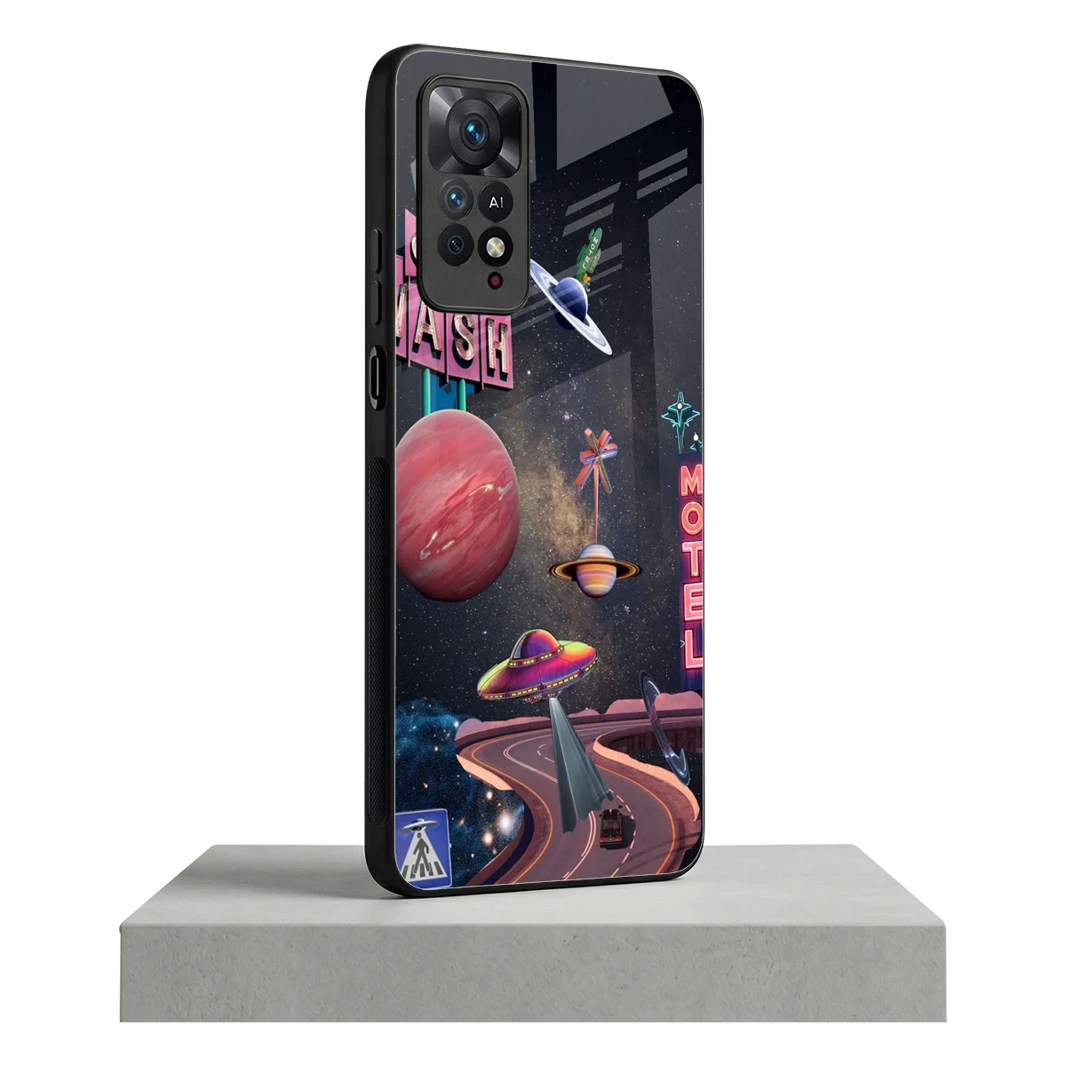 Cosmic Path redmi note 11 pro mobile cover | shockproof glass phone case