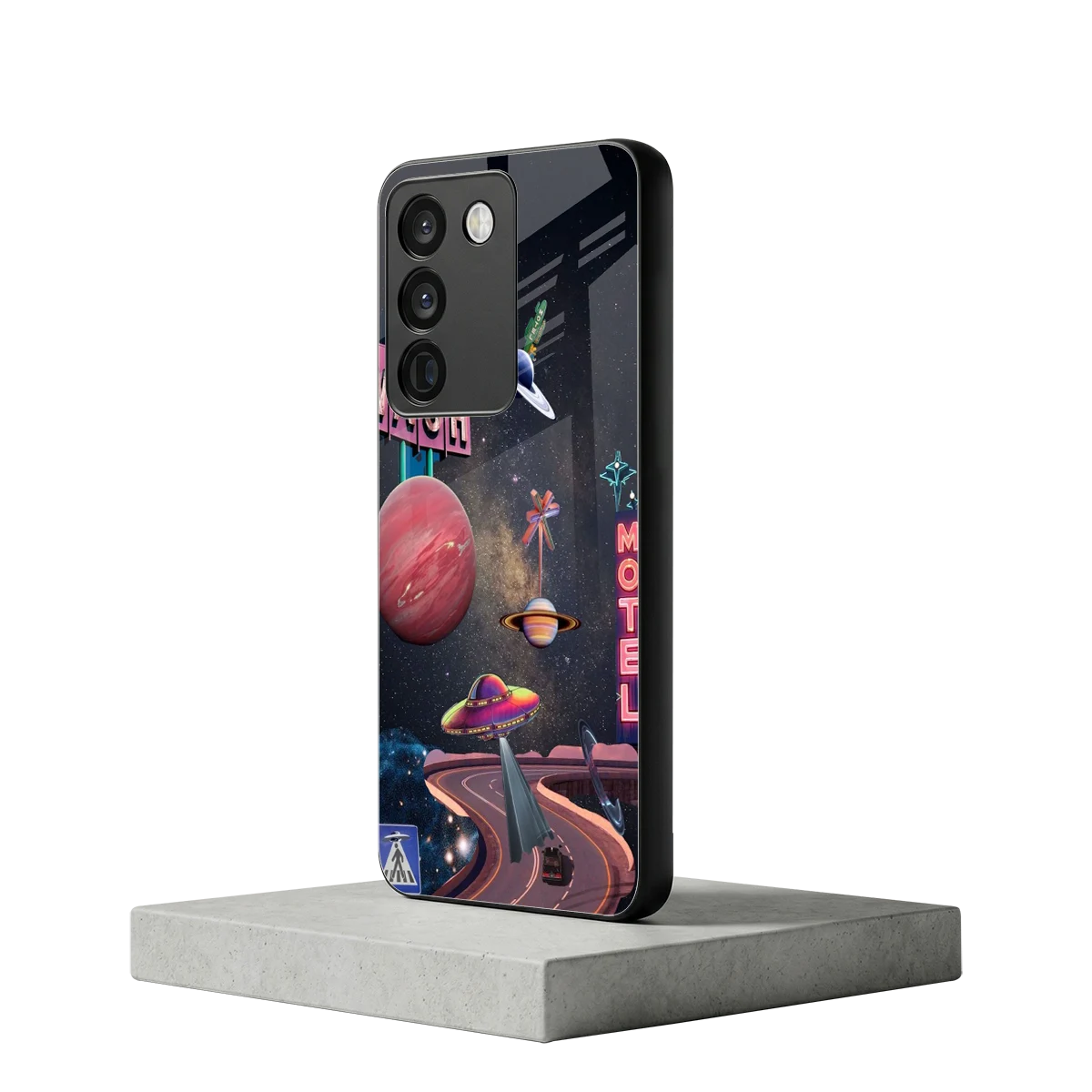 Cosmic Path vivo y200 5g mobile cover | shockproof glass phone case