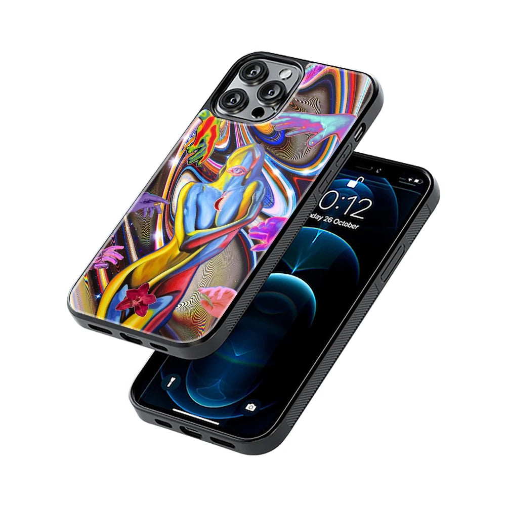Protective Glass Back Phone Case Compatible with iPhone, Samsung, OnePlus, Pixel & More