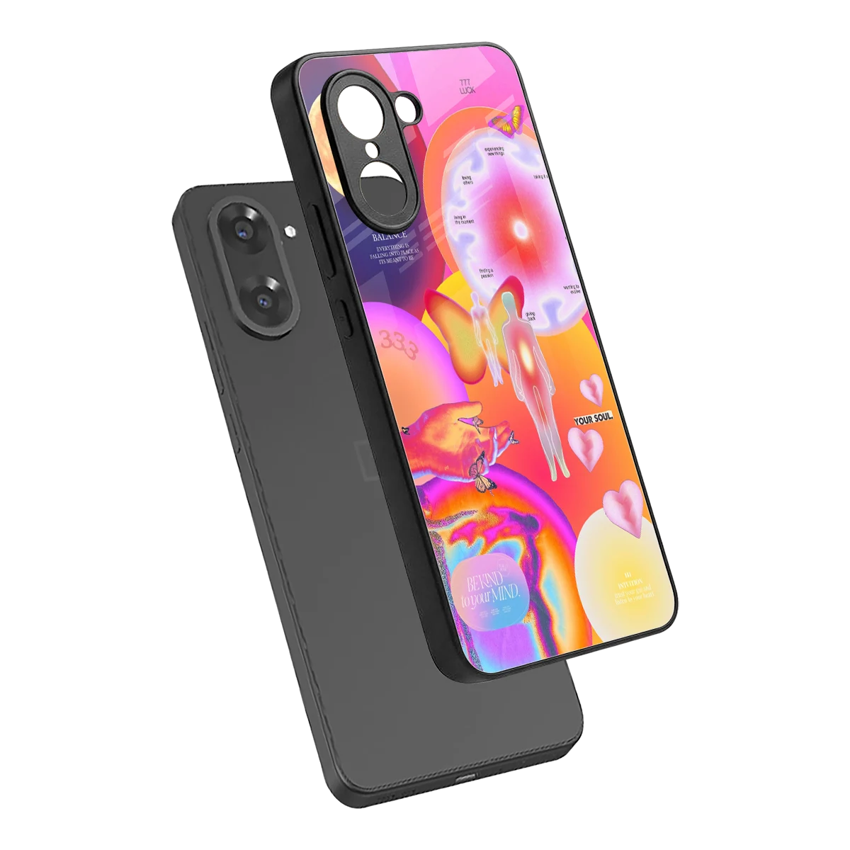 Cosmic Trinity sleek oneplus nord ce5 5g cover with tempered glass back and TPU edges