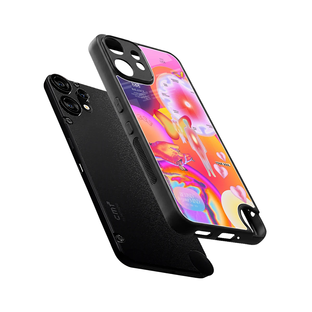 Cosmic Trinity sleek cmf nothing phone 2 pro cover with tempered glass back and TPU edges